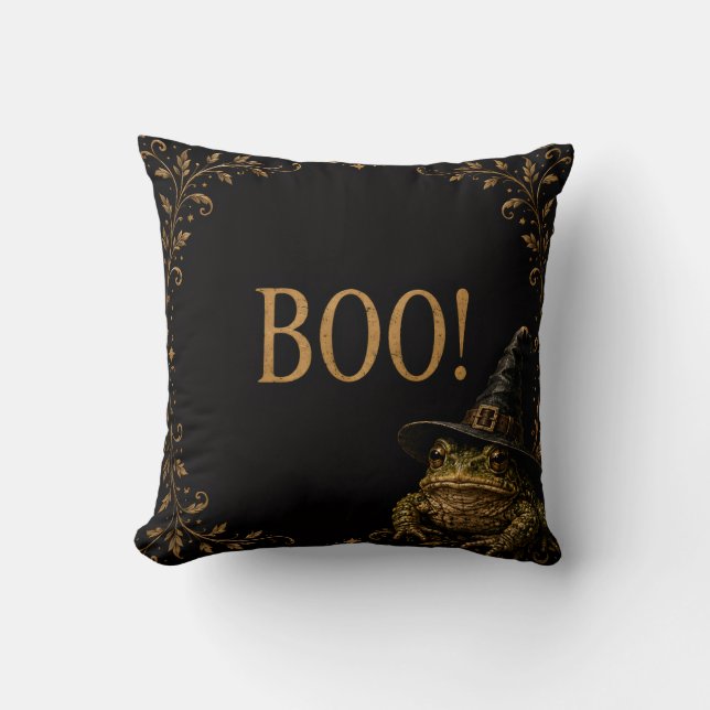 BOO! Heksenpad Halloween  Kussen (Voorkant)
