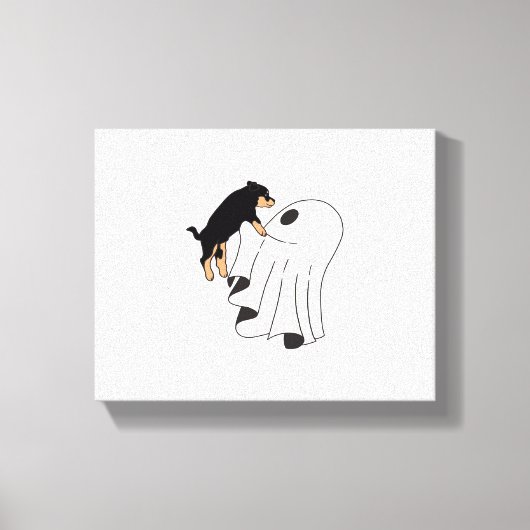 Boo Hond Halloween Hond Griezelig Canvas Afdruk (Voorkant)