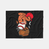 Boo Honkbal Halloween Speler Catcher Pitcher Spoo Fleece Deken (Voorkant (Horizontaal))