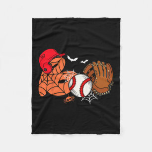 Boo Honkbal Halloween Speler Catcher Pitcher Spoo Fleece Deken