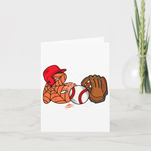 Boo Honkbal Halloween Speler Catcher Pitcher Spoo Kaart (Voorkant)