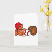 Boo Honkbal Halloween Speler Catcher Pitcher Spoo Kaart (Gele Bloem)
