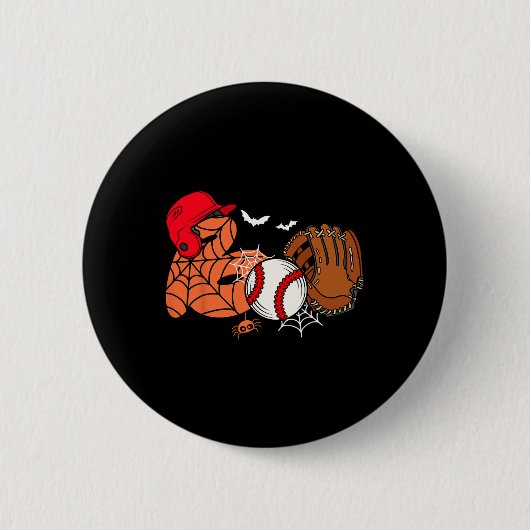 Boo Honkbal Halloween Speler Catcher Pitcher Spoo Ronde Button 5,7 Cm (Voorkant)