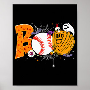 Boo-honkbalspeler Catcher Leraar Grappig Halloween Poster