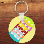 Boo Hoo design flash kleuren witte tekst Bu Sleutelhanger (Voorkant)
