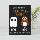 Boo Hoo Halloween Feestuitnodiging Kaart (Staand voorkant)