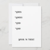 Boo Hoo Halloween Feestuitnodiging Kaart (Achterkant)