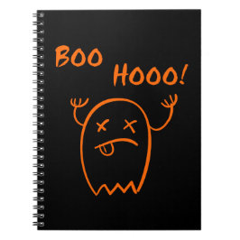Boo Hooo Halloween Geest Donkere Monotoon Notitieboek
