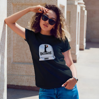 Boo Horror Halloween Vrouwen Zwart T-shirt