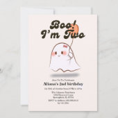 Boo i am two Retro Ghost 2nd Birthday Kaart (Voorkant)