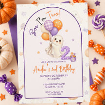Boo I’m Two Halloween 2e verjaardagsuitnodiging