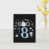 Boo ik ben 8 spook acht jaar oud 8e verjaardag kin kaart (Gele Bloem)