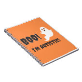 Boo. Ik ben Autistisch. Ghost t-shirt. Notitieboek (Rechterzijde)