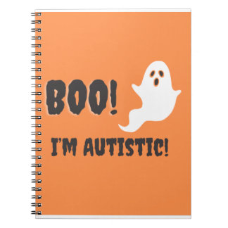 Boo. Ik ben Autistisch. Ghost t-shirt. Notitieboek