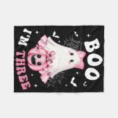Boo Ik ben Drie 3e Verjaardag Meisje Roze Bow Pomp Fleece Deken (Voorkant (Horizontaal))