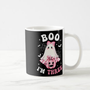 Boo Ik ben Drie 3e Verjaardag Meisje Roze Bow Pomp Koffiemok