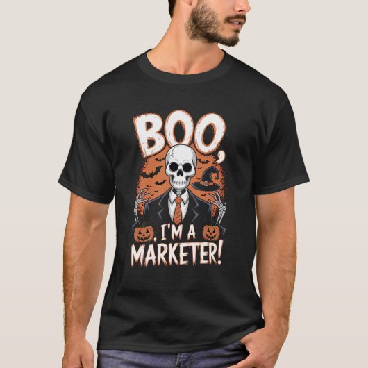 Boo ik ben een marketeer Halloween Funny T-shirt (Voorkant)