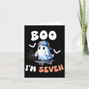 Boo Ik ben Seven Ghost Skateboard 7e Verjaardag Ha Kaart