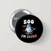 Boo Ik ben Seven Ghost Skateboard 7e Verjaardag Ha Ronde Button 5,7 Cm (Voorkant /achterkant)
