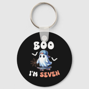 Boo Ik ben Seven Ghost Skateboard 7e Verjaardag Ha Sleutelhanger