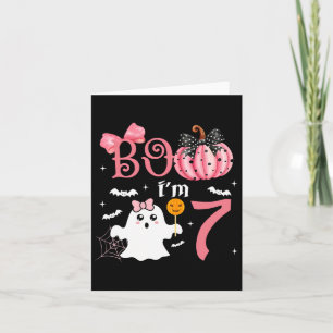 Boo Ik ben Seven Ghost Zevende Verjaardag Hallowee Kaart