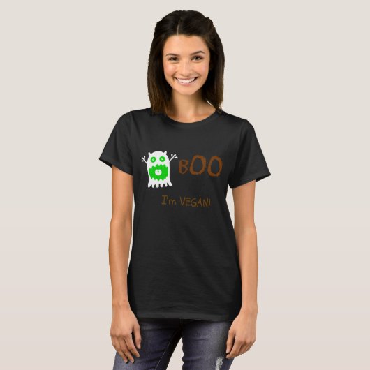 Boo ik ben Vegan T-Shirt (Voorkant volledig)