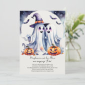 Boo ik doe Schattigee geesten Halloween Vrijgezell Kaart (Staand voorkant)