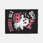 Boo Im Drie Schattigee Geest Halloween 3e Verjaard Fleece Deken (Voorkant (Horizontaal))