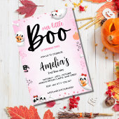 Boo is 2! Roze Halloween Geest Meisje Verjaardag  Kaart