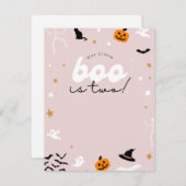 Boo is twee verjaardagsuitnodigingen voor kinderen feestdagenkaart (Voorkant / Achterkant)