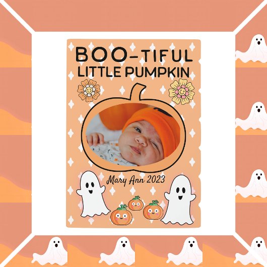 Boo-itful kleine pompoen fotoplaat