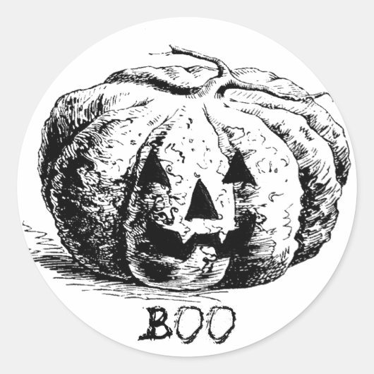 Boo Jack O' Lantaarn Pompoen Ronde Sticker (Voorkant)