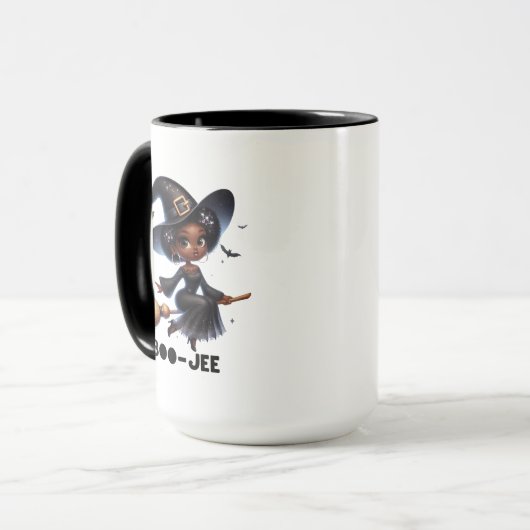 Boo-Jee Black Witch Halloween Mug Mok (Voorkant links)
