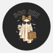 Boo Jee Boujee Ghost Halloween October Vibes Soky Ronde Sticker (Voorkant)
