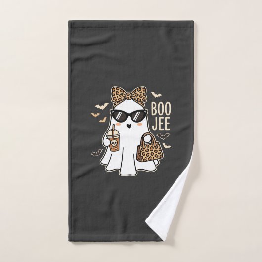 Boo Jee Cute Geest Halloween Luipaard Ontwerp_1 Handdoek (Handdoek)