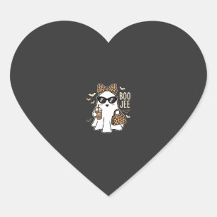 Boo Jee Cute Geest Halloween Luipaard Ontwerp_1 Hart Sticker
