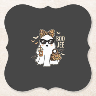 Boo Jee Cute Spook Halloween Luipaard Ontwerp_1 Kartonnen Onderzetters