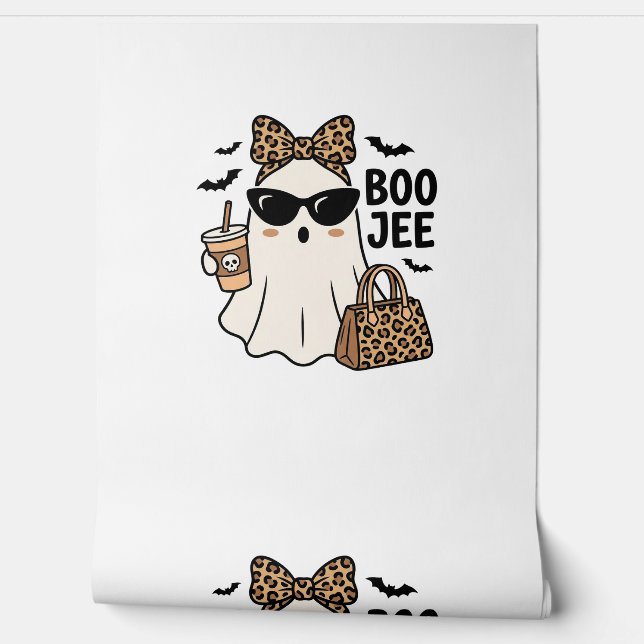 Boo Jee Geest Halloween Luipaard Boog Vector Ontwe Behang (Afrollen)