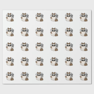 Boo Jee Geest Halloween Luipaard Boog Vector Ontwe Cadeaupapier