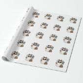 Boo Jee Geest Halloween Luipaard Boog Vector Ontwe Cadeaupapier (Uitgerold)