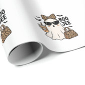 Boo Jee Geest Halloween Luipaard Boog Vector Ontwe Cadeaupapier (Rol Hoek)