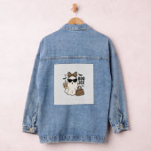 Boo Jee Geest Halloween Luipaard Boog Vector Ontwe Denim Jacket (Hangar)