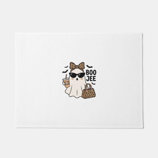Boo Jee Geest Halloween Luipaard Boog Vector Ontwe Deurmat (Voorkant)