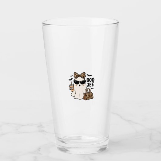 Boo Jee Geest Halloween Luipaard Boog Vector Ontwe Glas (Voorkant)