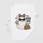 Boo Jee Geest Halloween Luipaard Boog Vector Ontwe Golfhanddoek (Insitu)