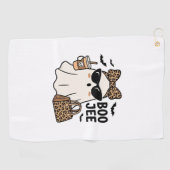 Boo Jee Geest Halloween Luipaard Boog Vector Ontwe Golfhanddoek (Horizontaal)