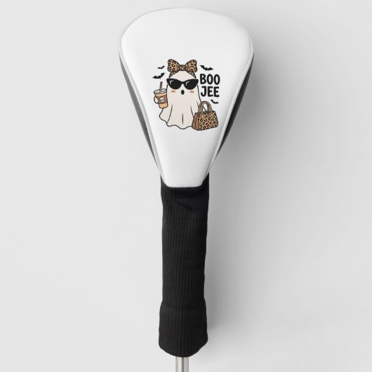 Boo Jee Geest Halloween Luipaard Boog Vector Ontwe Golfheadcover (Voorkant)