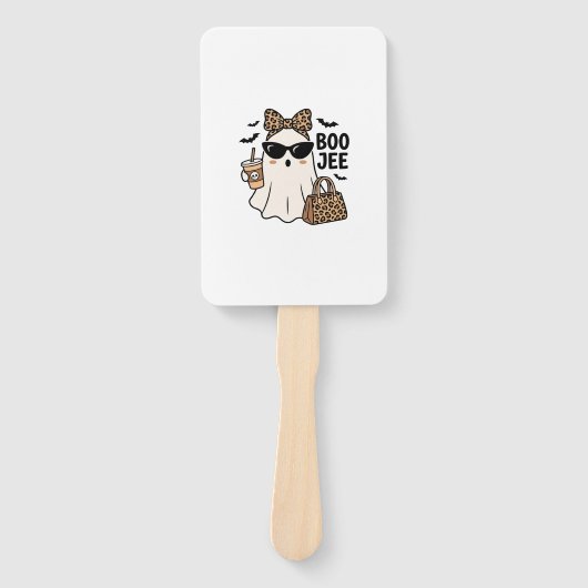Boo Jee Geest Halloween Luipaard Boog Vector Ontwe Handwaaier (Voorkant)