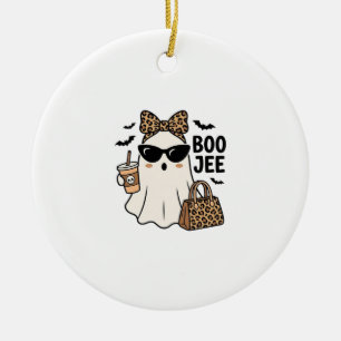 Boo Jee Geest Halloween Luipaard Boog Vector Ontwe Keramisch Ornament