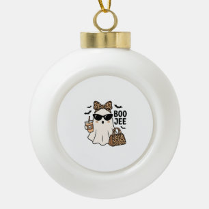 Boo Jee Geest Halloween Luipaard Boog Vector Ontwe Keramische Bal Ornament